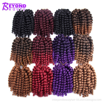 Factory Price Wand Curl Synthetic Hair Twist Braids Marley Afro Bounce Twist Model Jumpy Wand Curl Crochet Braid beauty supply